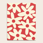 Daisy Time Floral Pattern in Retro Christmas Red and Cream Notebook Gallery Image 4