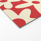 Daisy Time Floral Pattern in Retro Christmas Red and Cream Welcome Mat Gallery Image 2
