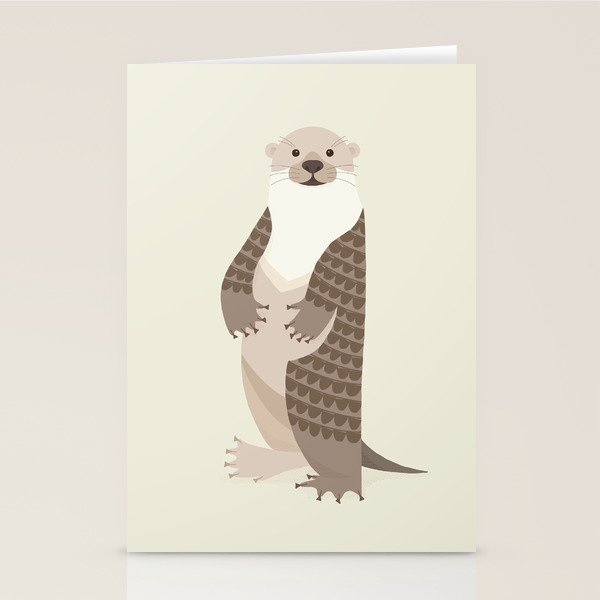 Whimsical Otter Stationery Card Gallery Image 1