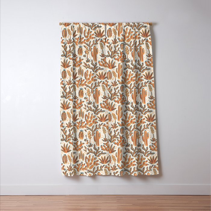 Cactus Desert - vintage primary  Window Curtain Gallery Image 3