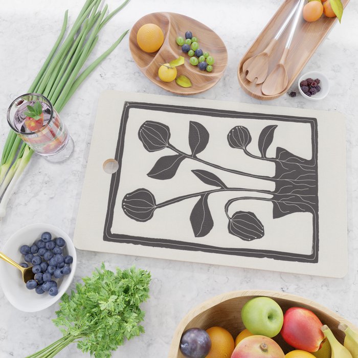 Floral Serenity / Lino Print Cutting Board Gallery Image 2