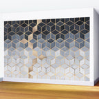 Soft Blue Gradient Cubes Wall Mural Gallery Image 2