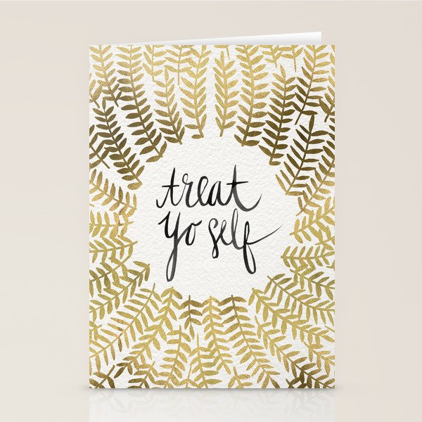 Treat Yo Self - Gold Stationery Card Gallery Image 2