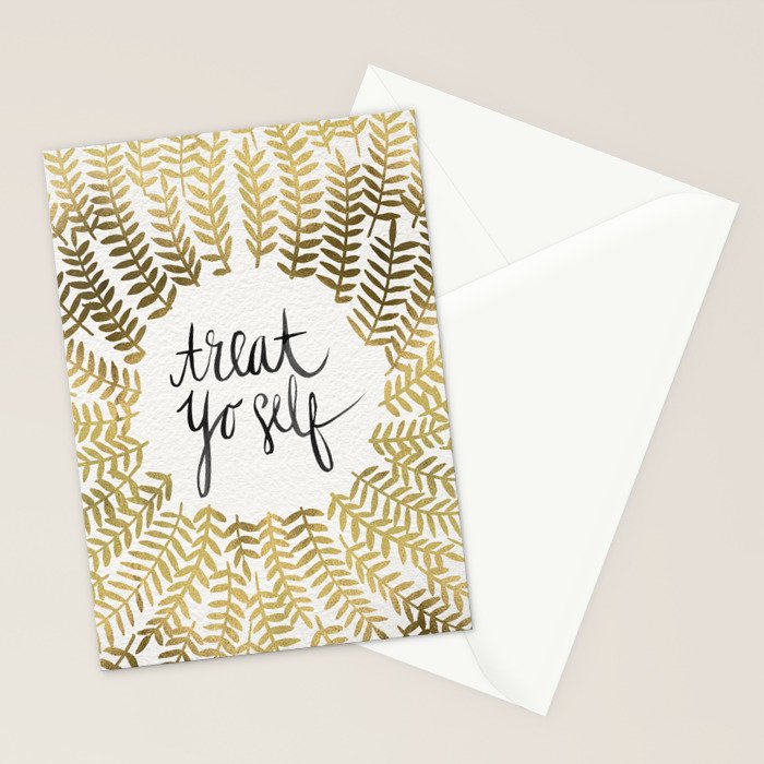 Treat Yo Self - Gold Stationery Card Gallery Image 2