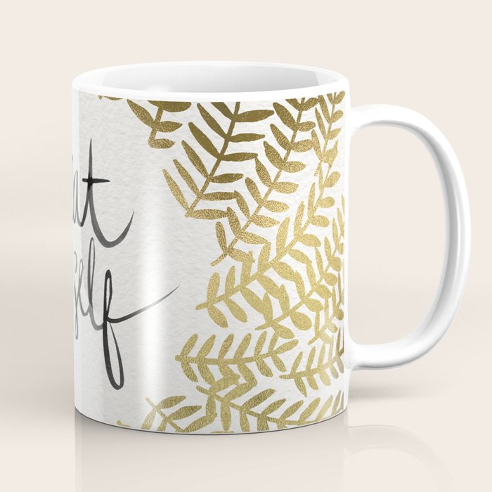 Treat Yo Self - Gold Coffee Mug Gallery Image 1