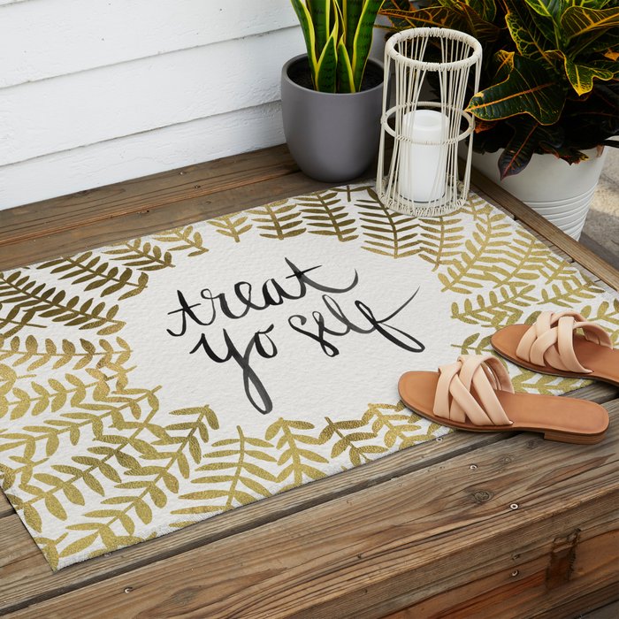 Treat Yo Self - Gold Outdoor Rug Gallery Image 2