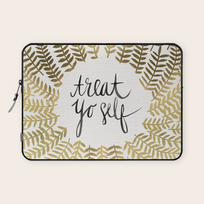 Treat Yo Self - Gold Laptop Sleeve Gallery Image 1
