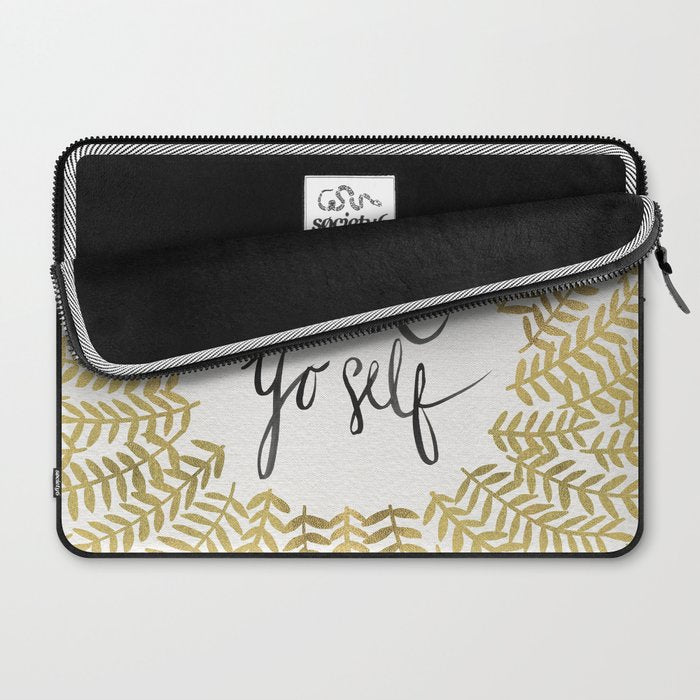Treat Yo Self - Gold Laptop Sleeve Gallery Image 2
