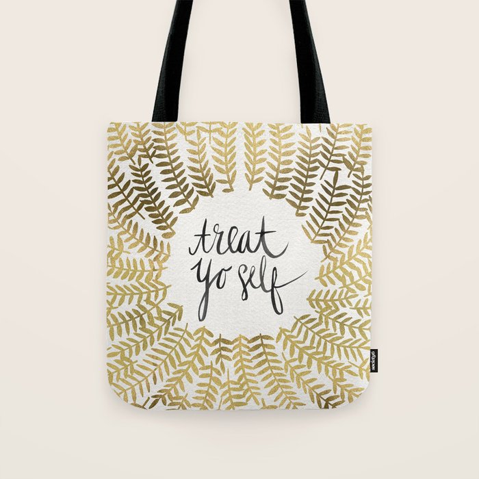 Treat Yo Self - Gold Tote Bag Gallery Image 1