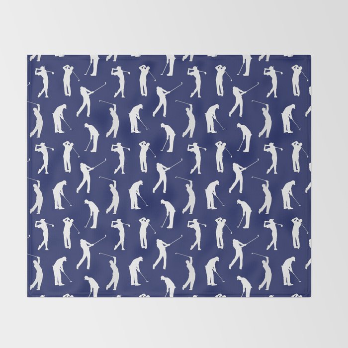 Golfers // Midnight Blue Throw Blanket Gallery Image 2