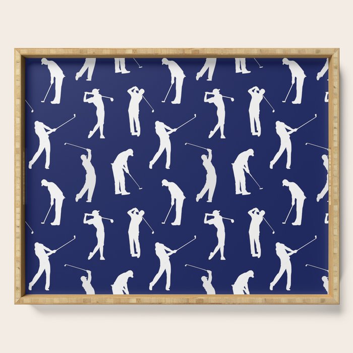 Golfers // Midnight Blue Serving Tray Gallery Image 1