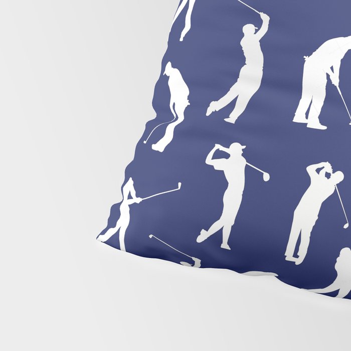 Golfers // Midnight Blue Pillow Sham Gallery Image 4