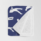 Golfers // Midnight Blue Throw Blanket Gallery Image 3