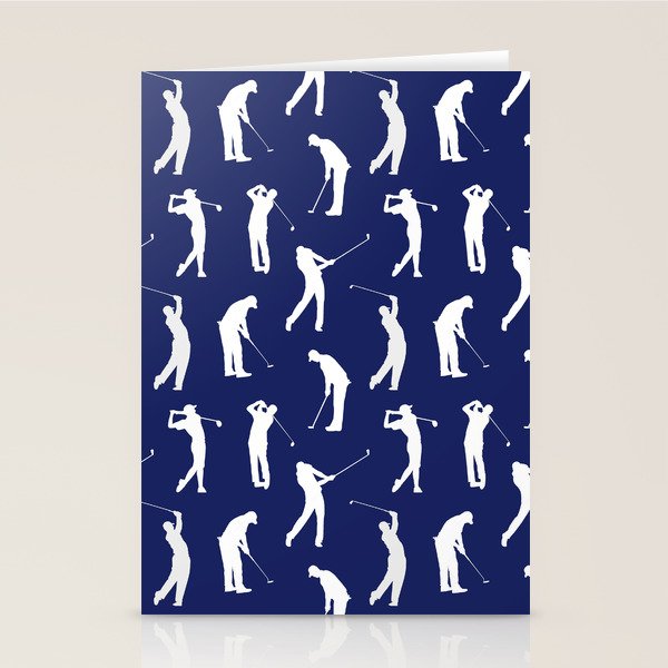 Golfers // Midnight Blue Stationery Card Gallery Image 2