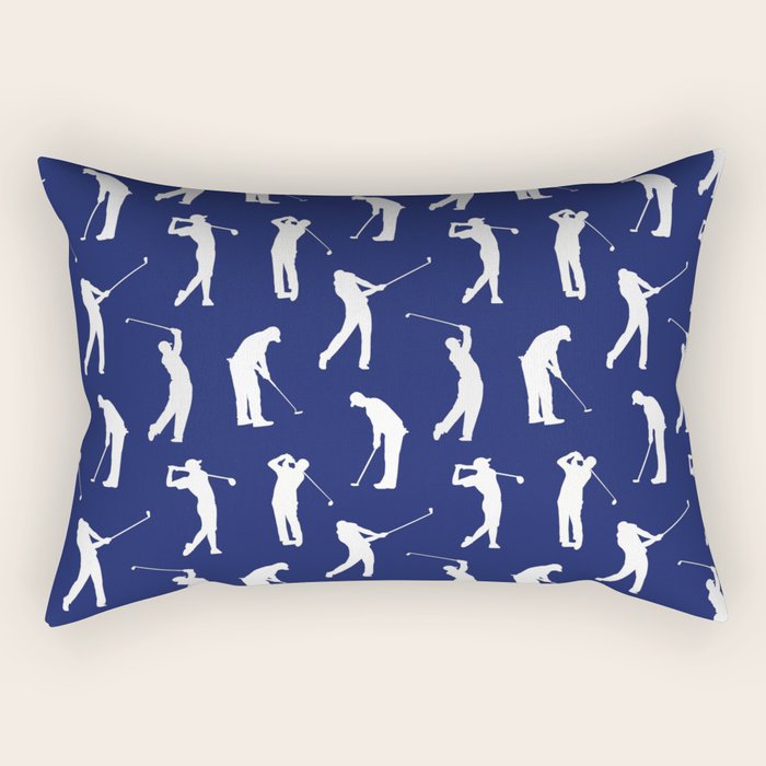 Golfers // Midnight Blue Rectangular Pillow Gallery Image 1