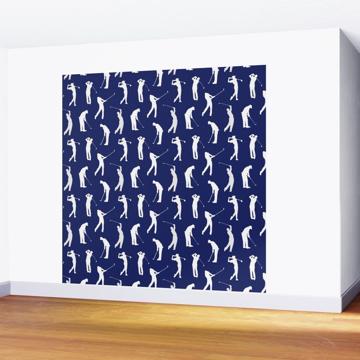 Golfers // Midnight Blue Wall Mural Gallery Image 2