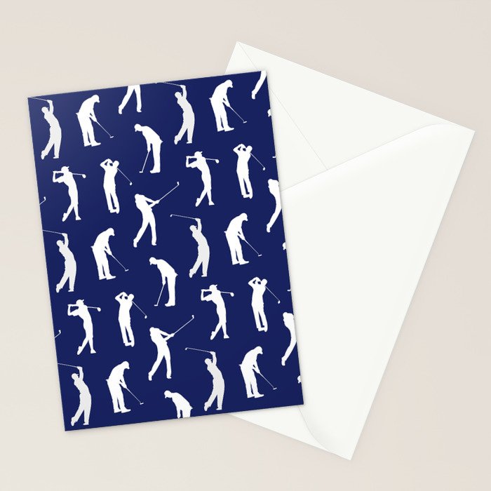 Golfers // Midnight Blue Stationery Card Gallery Image 2