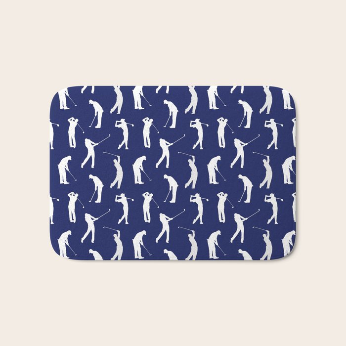 Golfers // Midnight Blue Bath Mat Gallery Image 1