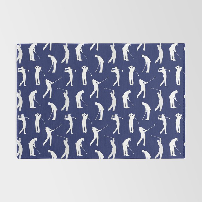 Golfers // Midnight Blue Rug Gallery Image 2