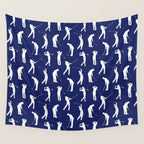 Golfers // Midnight Blue Wall Tapestry Gallery Image 4