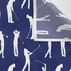 Golfers // Midnight Blue Wall Tapestry Gallery Image 3