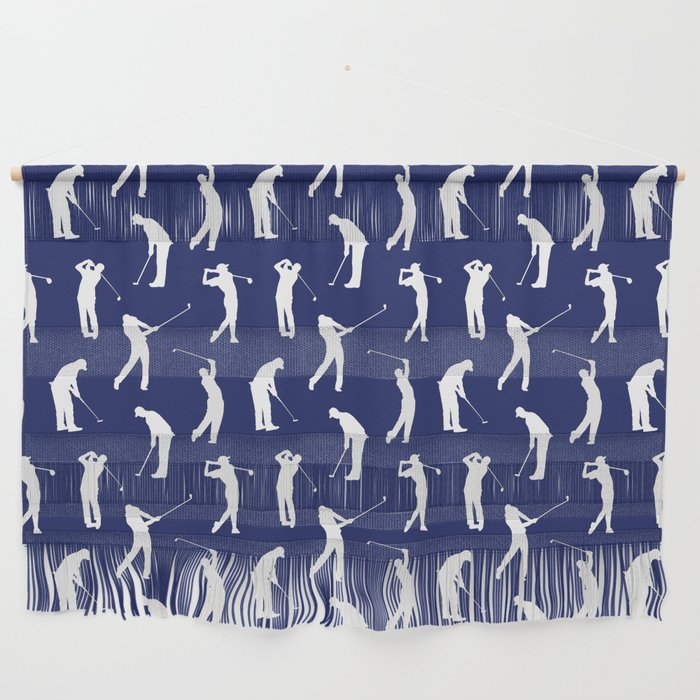 Golfers // Midnight Blue Wall Hanging Gallery Image 1