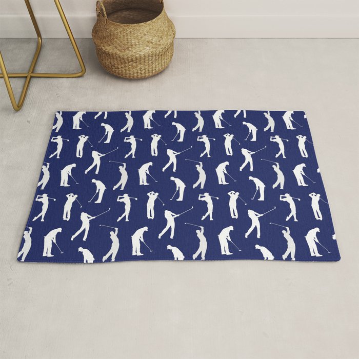 Golfers // Midnight Blue Rug Gallery Image 1
