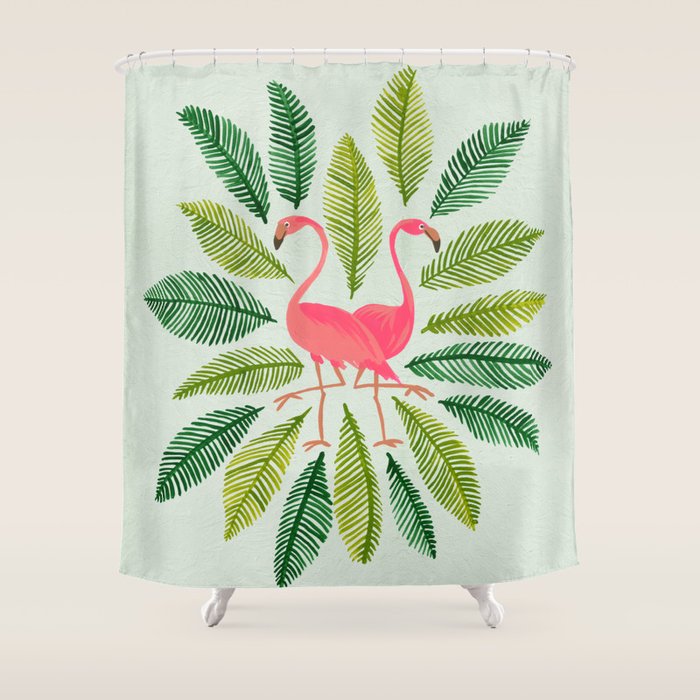Flamingos Shower Curtain Gallery Image 1