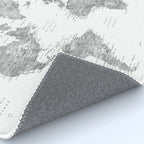 Grayscale watercolor world map with cities Rug Gallery Image 4