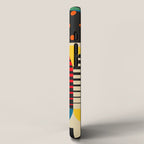 Colorful Happy Mood- Folk Art Style - Geometric Abstract Illustration - Jen Du iPhone Case Gallery Image 2