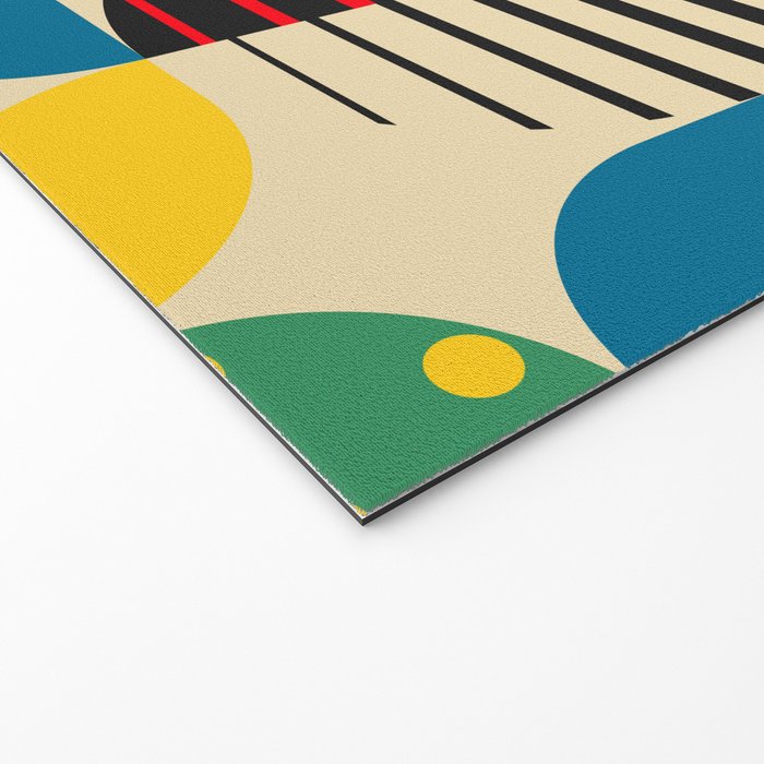 Colorful Happy Mood- Folk Art Style - Geometric Abstract Illustration - Jen Du Welcome Mat Gallery Image 2