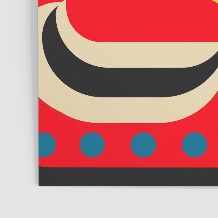 Colorful Happy Mood- Folk Art Style - Geometric Abstract Illustration - Jen Du Poster Gallery Image 3