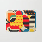 Colorful Happy Mood- Folk Art Style - Geometric Abstract Illustration - Jen Du Bath Mat Gallery Image 1