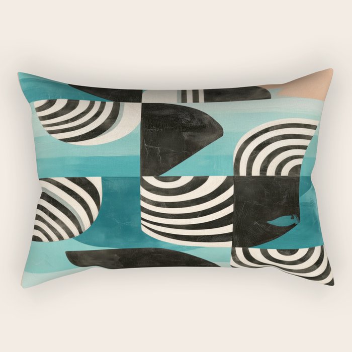 Retro Geometric Shapes 2 Rectangular Pillow Gallery Image 2