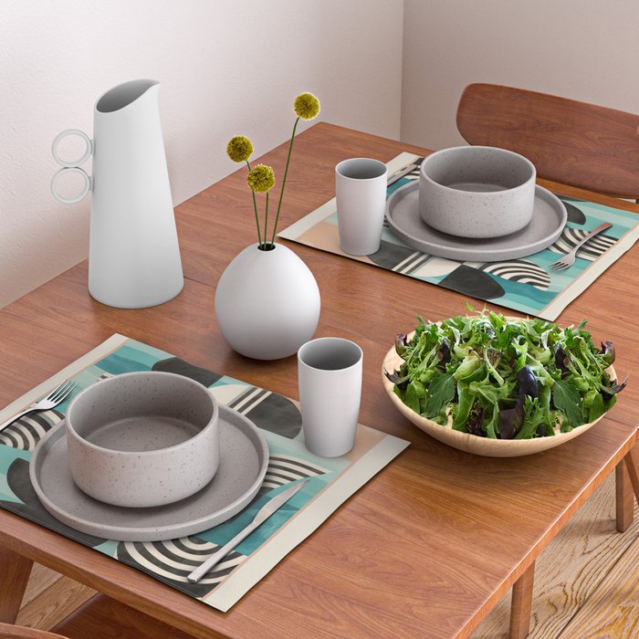 Retro Geometric Shapes 2 Placemat Gallery Image 2