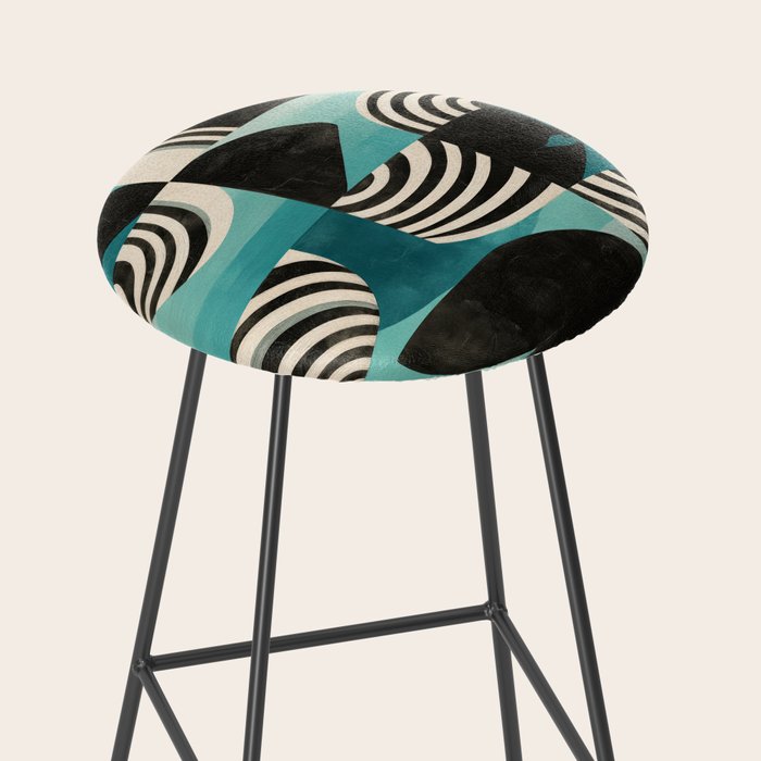 Retro Geometric Shapes 2 Stool Gallery Image 2