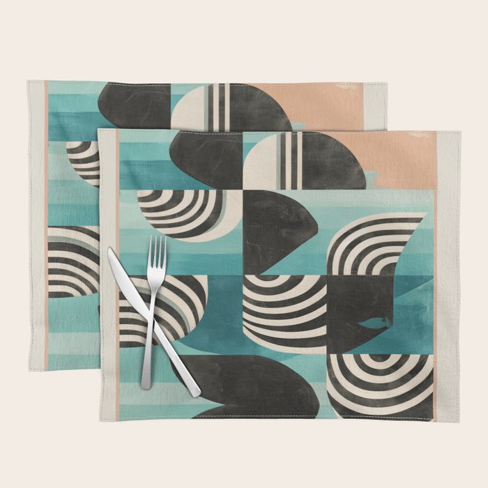 Retro Geometric Shapes 2 Placemat Gallery Image 1