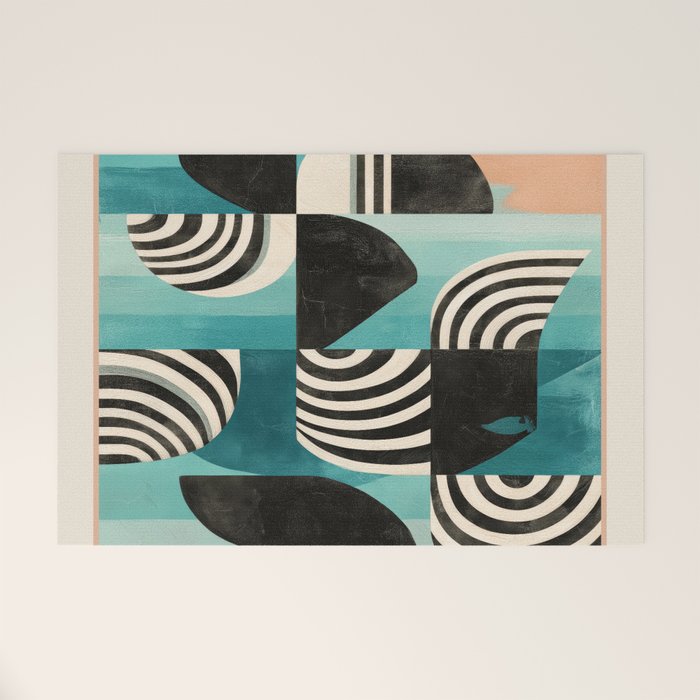 Retro Geometric Shapes 2 Welcome Mat Gallery Image 1