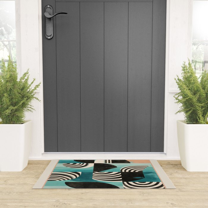 Retro Geometric Shapes 2 Welcome Mat Gallery Image 3