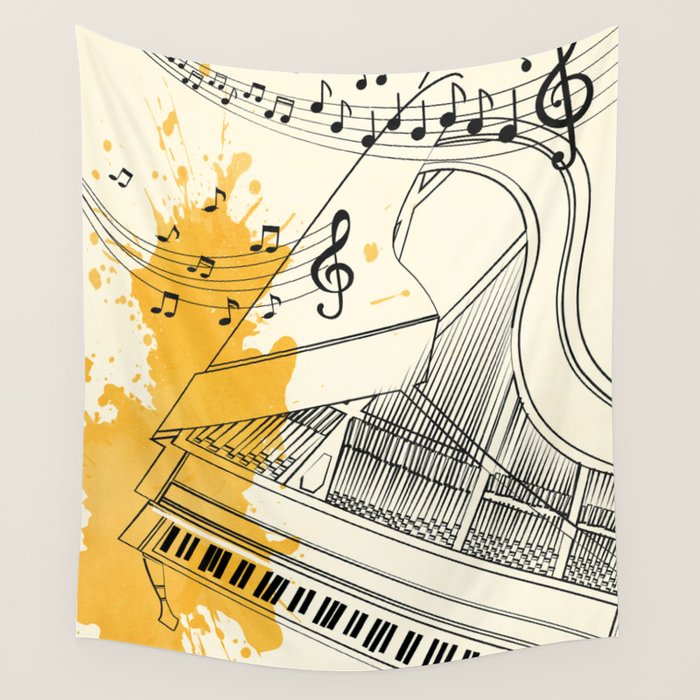 Abstract Minimal Musical Instrument 5 Wall Tapestry Gallery Image 4