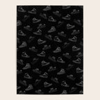 sneaker shoe pattern - white retro sneaker illustration on bla Poster Gallery Image 4
