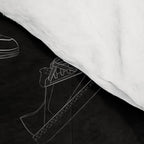 sneaker shoe pattern - white retro sneaker illustration on bla Comforter Gallery Image 4