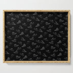 sneaker shoe pattern - white retro sneaker illustration on bla Serving Tray Gallery Image 1