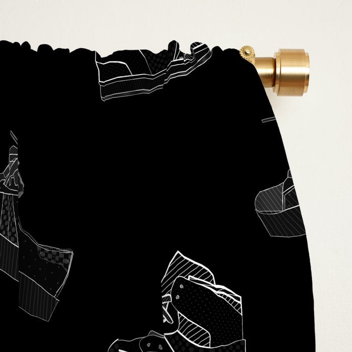 sneaker shoe pattern - white retro sneaker illustration on bla Window Curtain Gallery Image 2