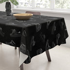 sneaker shoe pattern - white retro sneaker illustration on bla Tablecloth Gallery Image 3