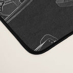 sneaker shoe pattern - white retro sneaker illustration on bla Desk Mat Gallery Image 4
