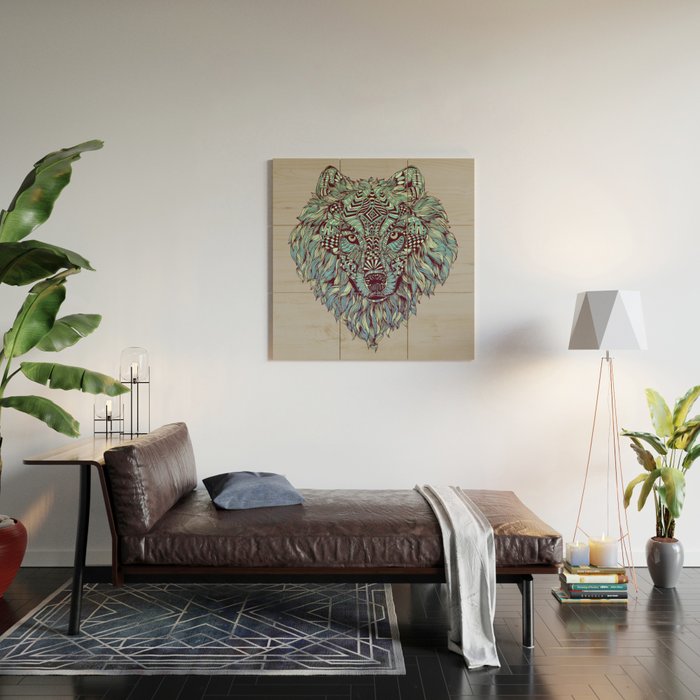 Wolf (Lone) Wood Wall Art Gallery Image 2