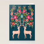 Deer with Flowers by Andrea Lauren  Stationery Card Gallery Image 2
