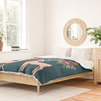 Deer with Flowers by Andrea Lauren  Duvet Cover Gallery Image 2