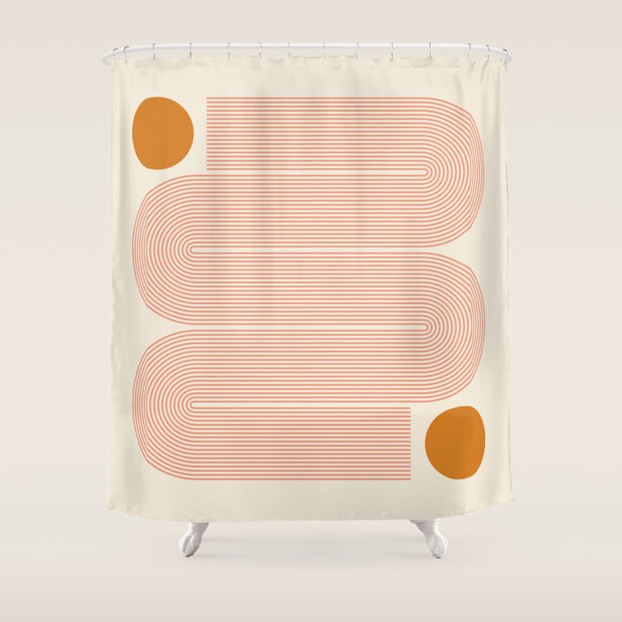 Abstraction_SUN_LINE_ART_Minimalism_002 Shower Curtain Gallery Image 1